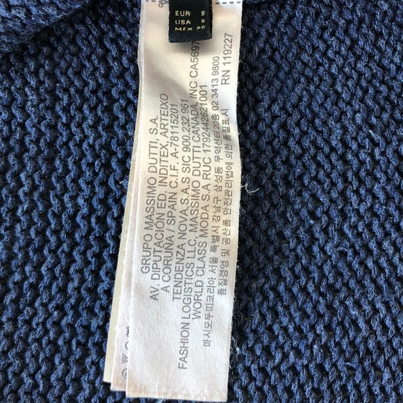 Blue V-neck Pullover Sweater - Picture 3 of 8